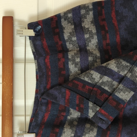 New York Clothing Co. 80's Vintage Union Made Aztec Wool Blend Mini Wrap Skirt 4 - Picture 4 of 9